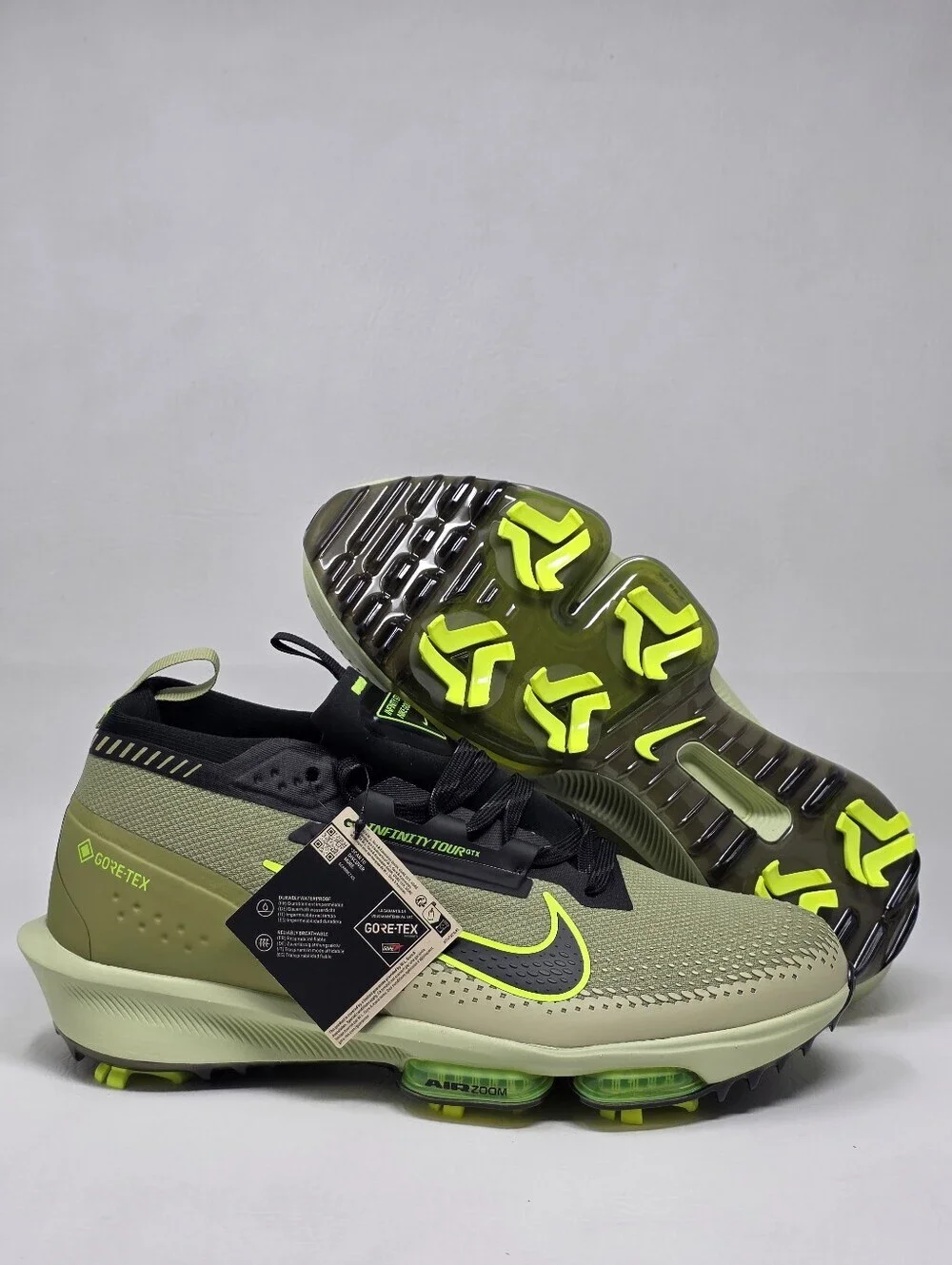 Nike Infinity Tour Next% 2 GTX Mens Size 10.5 Golf Cleats Dusty Olive FV4897-300
